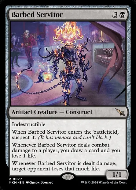 Barbed Servitor, Magic card MKM 77 — Murders at Karlov Manor set