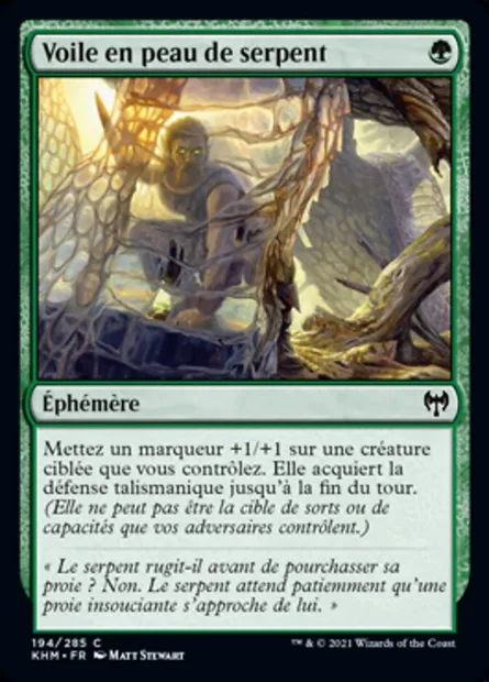 Voile en peau de serpent, carte Magic KHM 194 — extension Kaldheim