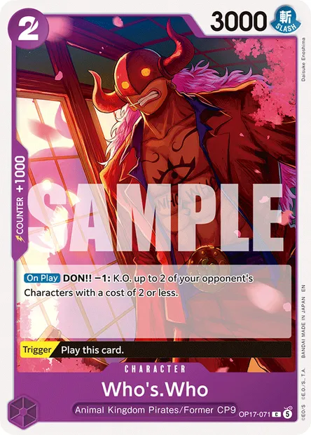 Who's.Who, One Piece card OP17-071 — THE WORLD’S STRONGEST WARRIORS set