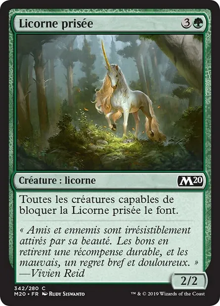 Licorne prisée, carte Magic M20 342 — extension Core Set 2020