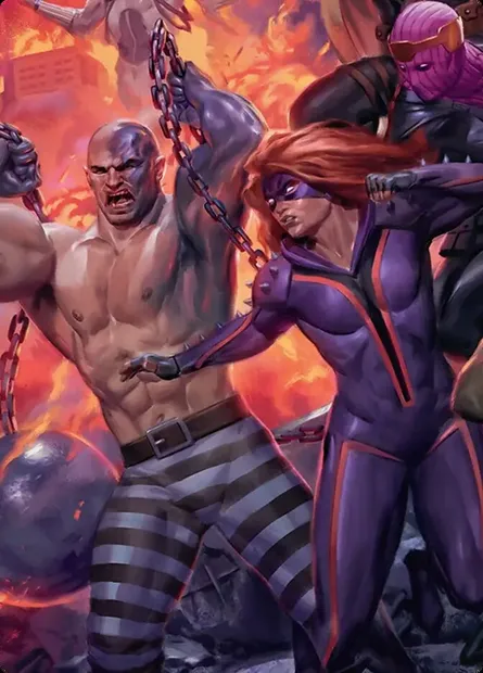 Absorbing Man and Titania // Absorbing Man and Titania, Magic card AMSH 10b — Marvel Super Heroes Art Series set