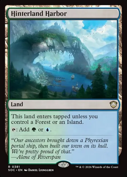 Hinterland Harbor, Magic card SOC 381 — Secrets of Strixhaven Commander set