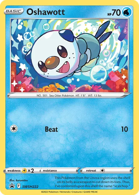 Oshawott, Pokémon card SWSH 222 — SWSH Black Star Promos set