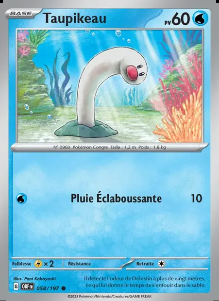 Taupikeau, carte Pokémon OBF 058 — extension Flammes Obsidiennes