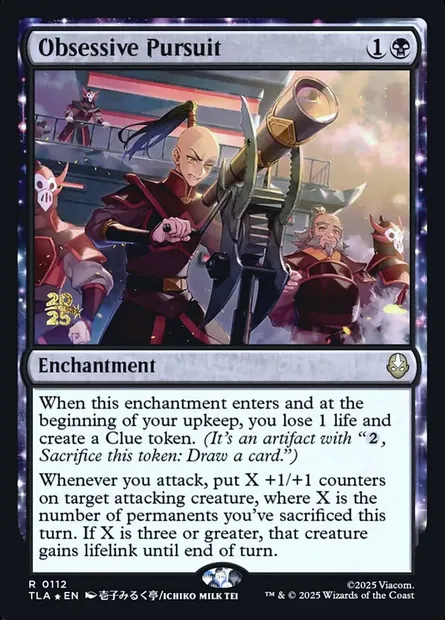 Poursuite obsessionnelle, carte Magic PTLA 112s — extension Avatar: The Last Airbender Promos