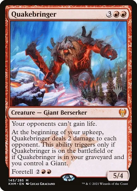 Porteur de séisme, carte Magic PKHM 145p — extension Kaldheim Promos