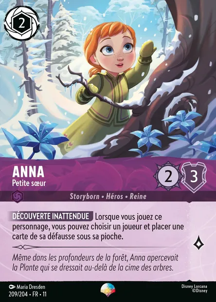 Anna - Petite sœur, carte Disney Lorcana CH11-209 — extension Givresort