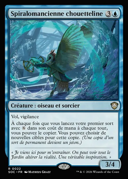 Spiralomancienne chouetteline, carte Magic SOC 22 — extension Secrets of Strixhaven Commander