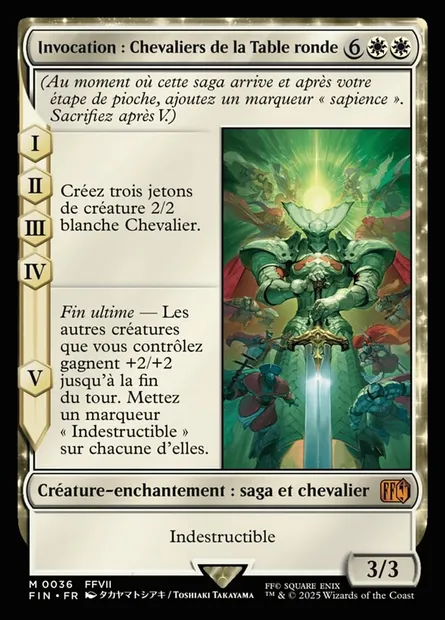 Invocation: Chevaliers de la Table ronde, carte Magic FIN 36 — extension Final Fantasy