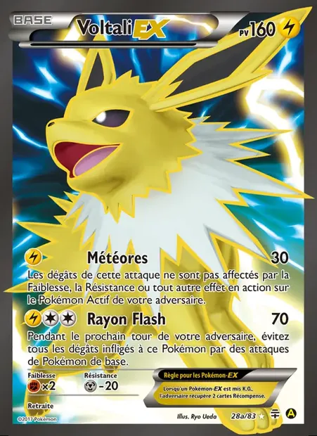 Voltali-EX, carte Pokémon GEN 28 — extension Générations