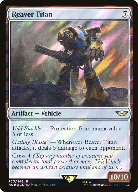 Reaver Titan, Magic card 40K 163★ — Warhammer 40,000 Commander set