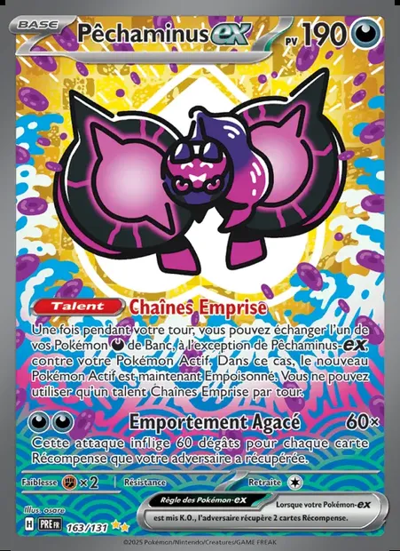 Pêchaminus-ex, carte Pokémon PRE 163 — extension Évolutions Prismatiques