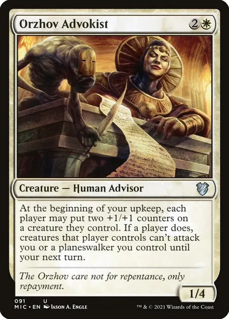 Orzhov Advokist, Magic card MIC 91 — Midnight Hunt Commander set