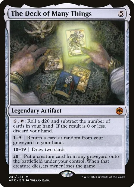 The Deck of Many Things, Magic card AFR 241 — Adventures in the Forgotten Realms set