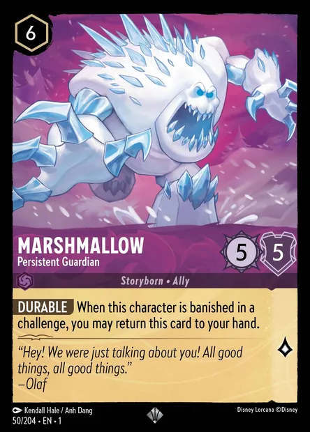Marshmallow - Persistent Guardian, Disney Lorcana card CH1-050 — The First Chapter set
