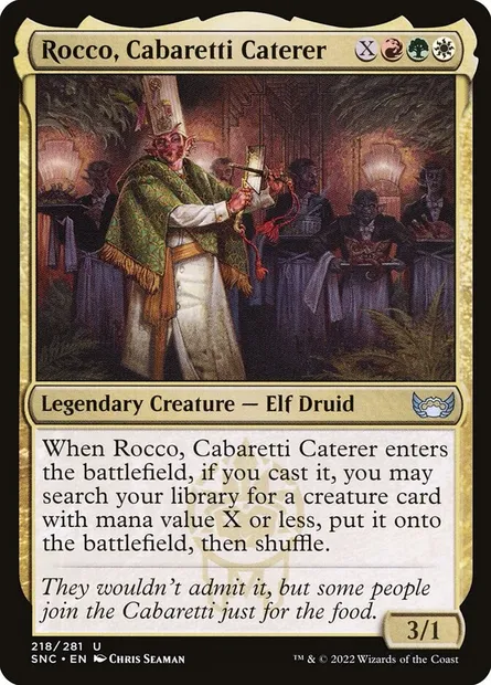 Rocco, Cabaretti Caterer, Magic card SNC 218 — Streets of New Capenna set