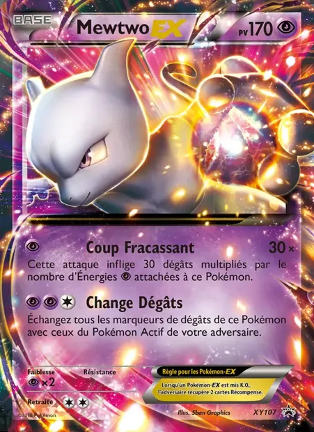 Mewtwo EX, carte Pokémon XY 107 — extension Promo XY