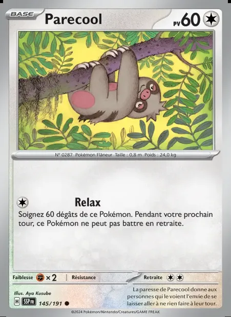 Parecool, carte Pokémon SSP 145 — extension Étincelles Déferlantes