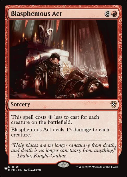 Blasphemous Act, Magic card PLST DRC-101 — The List set