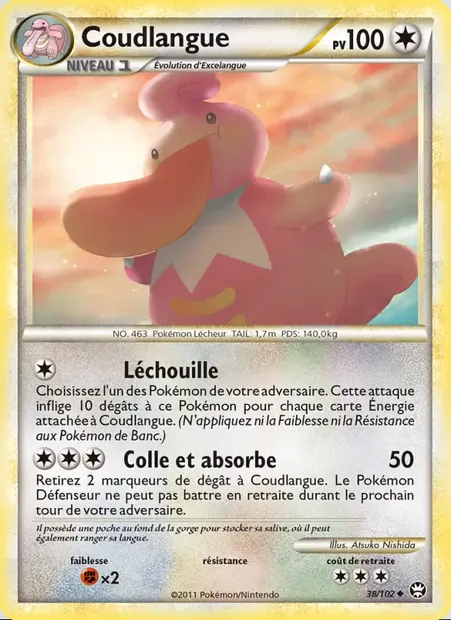 Coudlangue, carte Pokémon TM 38 — extension Triomphant