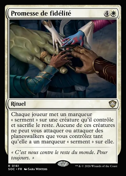 Promesse de fidélité, carte Magic SOC 161 — extension Secrets of Strixhaven Commander