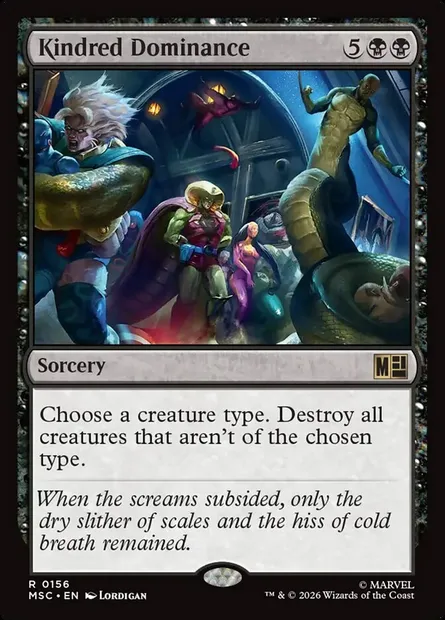 Kindred Dominance, Magic card MSC 156 — Marvel Super Heroes Commander set
