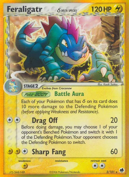 Feraligatr δ, Pokémon card DF 2 — Dragon Frontiers set