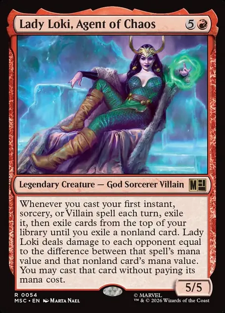 Lady Loki, Agent of Chaos, Magic card MSC 54 — Marvel Super Heroes Commander set