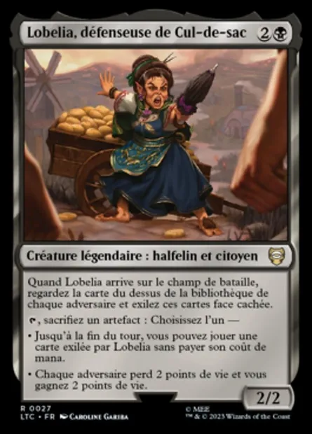 Lobelia, défenseuse de Cul-de-sac, carte Magic LTC 27 — extension Tales of Middle-earth Commander