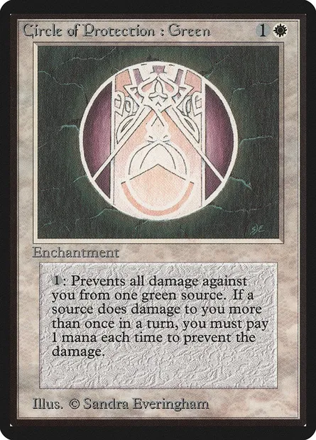 Circle of Protection: Green, Magic card LEB 12 — Limited Edition Beta set