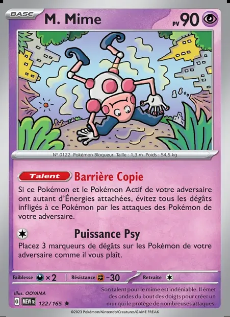 M. Mime, carte Pokémon MEW 122 — extension 151