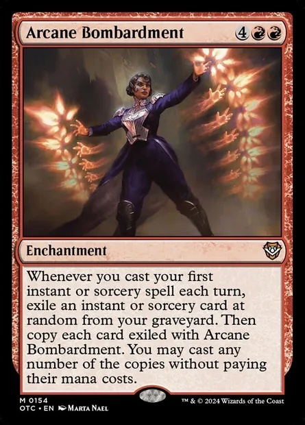 Arcane Bombardment, Magic card OTC 154 — Outlaws of Thunder Junction Commander set
