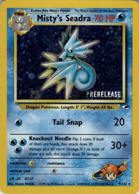 Misty's Seadra, carte Pokémon PRE 009 — extension Prerelease Promos