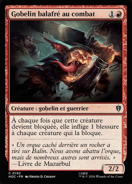 Gobelin balafré au combat, carte Magic HOC 192 — extension The Hobbit Eternal