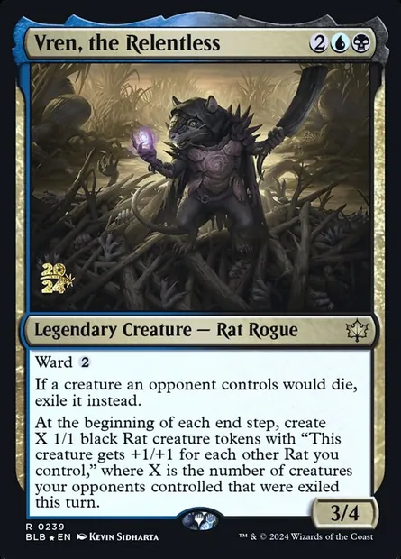 Vren, l'Implacable, carte Magic PBLB 239s — extension Bloomburrow Promos