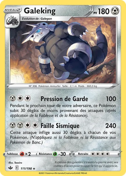Galeking, carte Pokémon CRE 111 — extension Règne de Glace