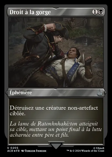 Droit à la gorge, carte Magic ACR 205 — extension Assassin's Creed