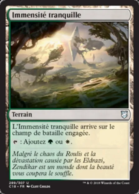 Immensité tranquille, carte Magic C18 289 — extension Commander 2018