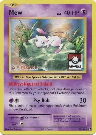 Mew Lv.8, carte Pokémon LGP 053-6 — extension League Promos