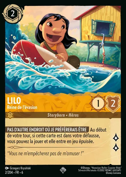 Lilo - Reine de l'évasion, carte Disney Lorcana CH6-002 — extension La Mer Azurite