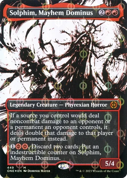 Solphim, Mayhem Dominus, Magic card ONE 449 — Phyrexia: All Will Be One set