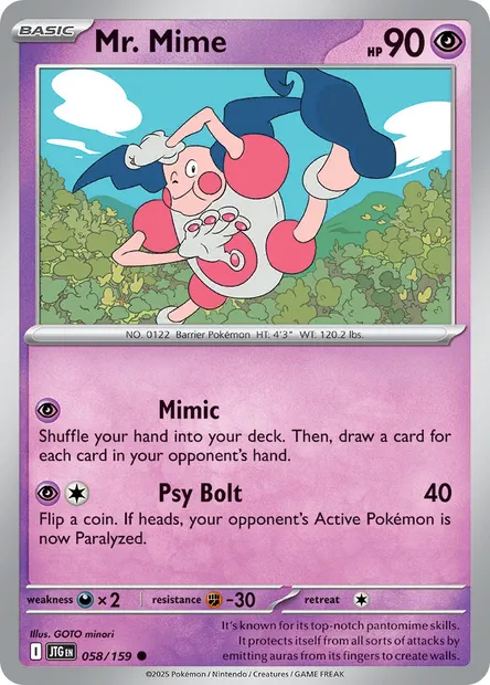 Mr. Mime, Pokémon card JTG 058 — Journey Together set