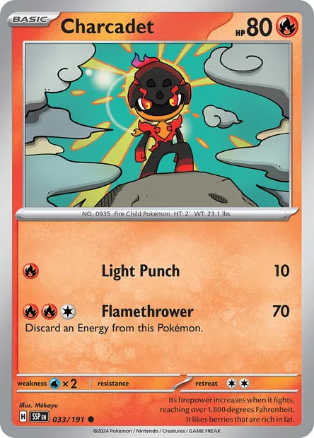 Charcadet, Pokémon card SSP 033 — Surging Sparks set