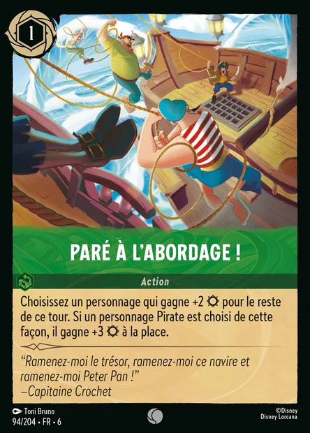 Paré à l'abordage !, carte Disney Lorcana CH6-094 — extension La Mer Azurite