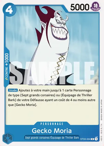Gecko Moria, carte One Piece ST03-004 — extension The Seven Warlords of the Sea