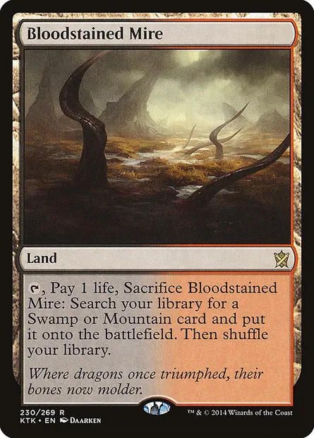 Bloodstained Mire, Magic card KTK 230 — Khans of Tarkir set