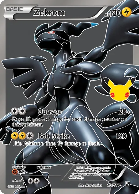 Zekrom, carte Pokémon CEL CC021 — extension Célébrations