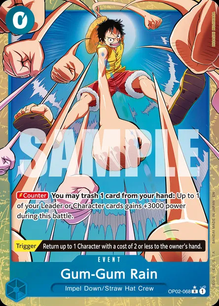 Gum-Gum Rain, One Piece card OP02-068 — PARAMOUNT WAR set