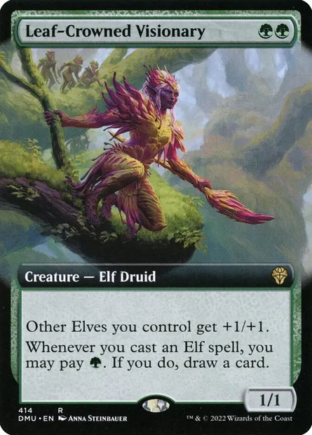 Leaf-Crowned Visionary, Magic card DMU 414 — Dominaria United set