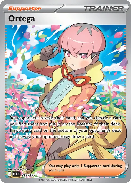 Ortega, Pokémon card OBF 219 — Obsidian Flames set